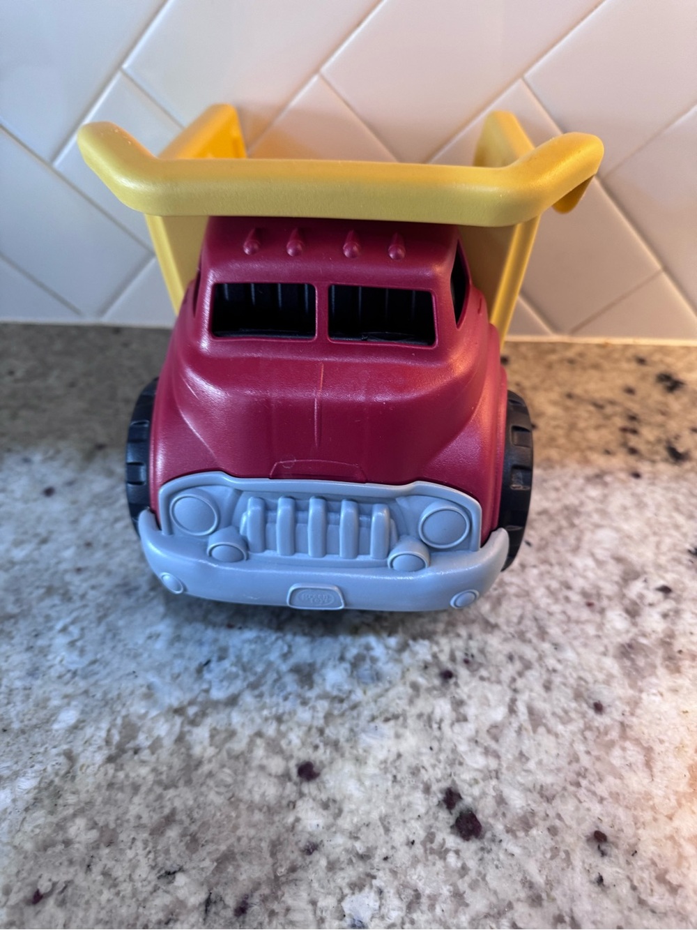 Green Toys Red and Yellow Dump Truck Toy for Toddlers
